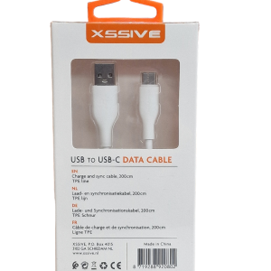 Xssive TPE Serie USB to Type-C Cable 2m XSS-TPE2M USB-C – Wit