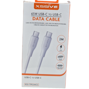 Xssive TPE Serie 65W Type-C to Type-C Cable 2m XSS-TPE2MCC – Wit