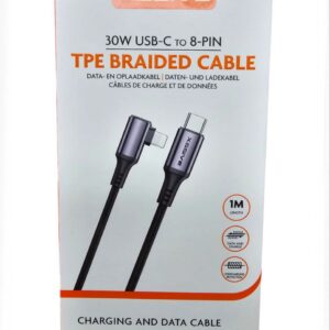 Xssive Braided 30W USB-C to 8-Pin Cable 1m XSS-BR1MCL 90°