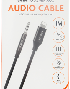 Xssive Braided Aux Cable 8-Pin to 3.5 Aux 1m. XSS-L3.5BR