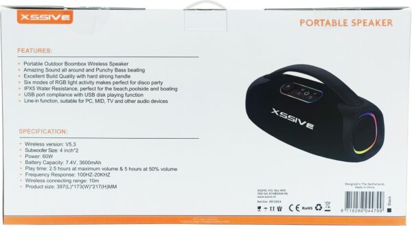 Xssive Portable Speaker XSS-BSP18B - Zwart - Afbeelding 4