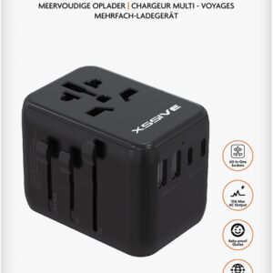 Xssive Worldwide Adapter 35W PD XSS-TR4B – Zwart