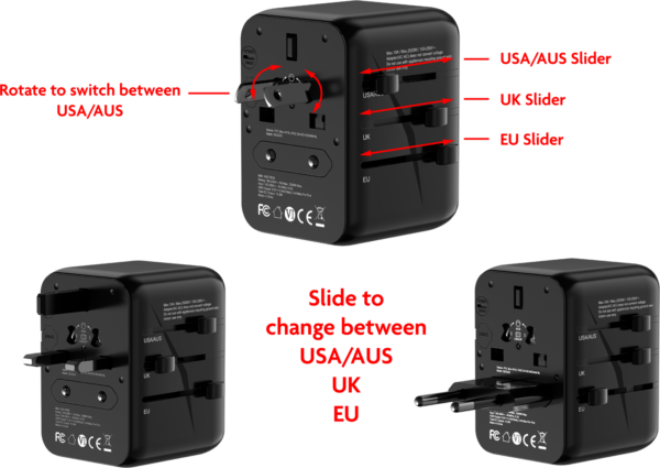 Xssive Worldwide Adapter XSS-TR3B - Zwart - Afbeelding 5