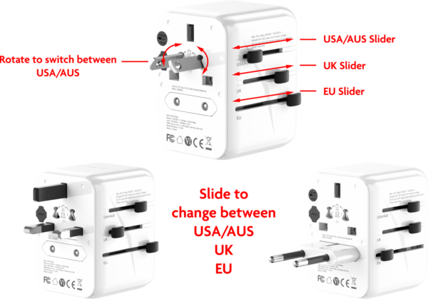 Xssive Worldwide Adapter XSS-TR3W - Wit - Afbeelding 5