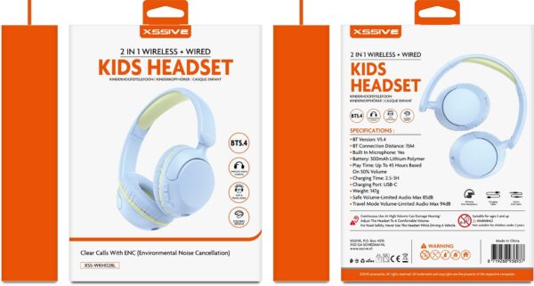 Xssive Wired Headset for Kids XSS-KH10BL - Blauw