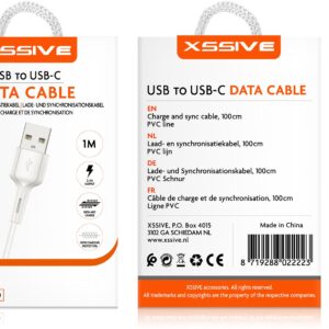 Xssive USB Cable Type-C 2m XSS-PVC200C – Wit