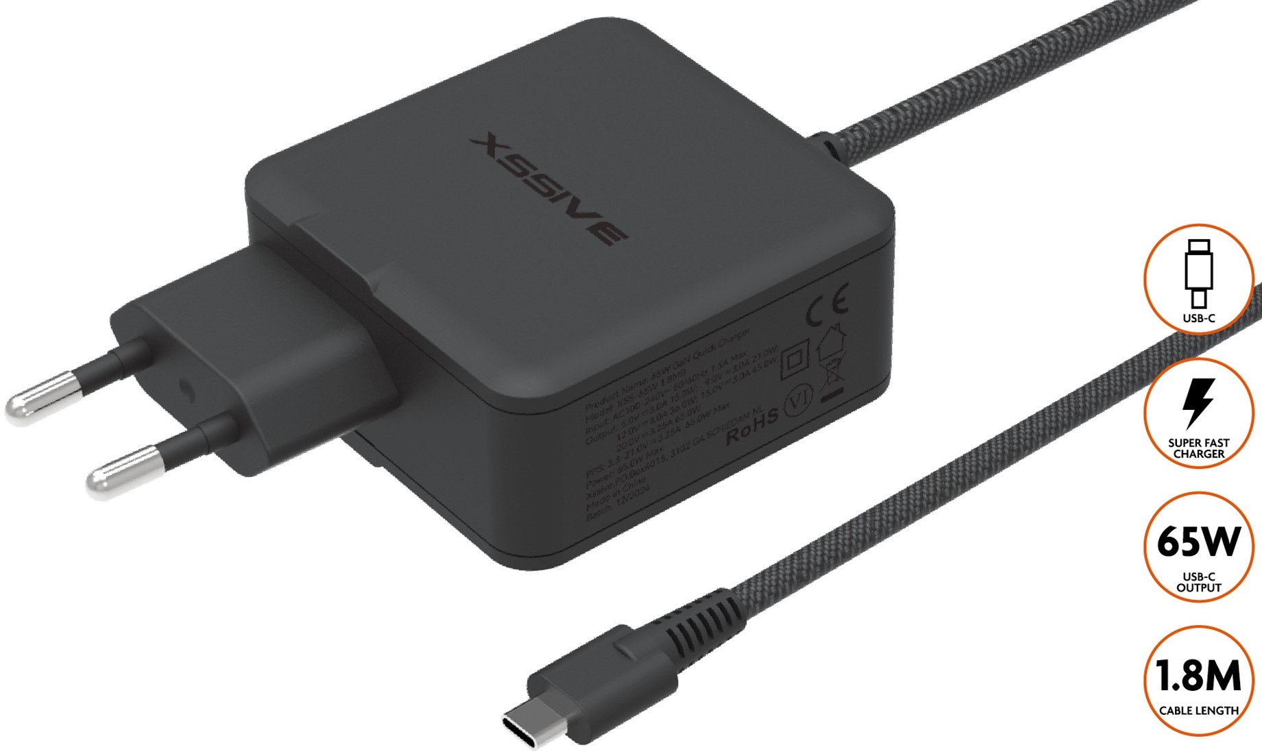 IMG_3396 Xssive 65W GAN Super Fast Charging XSS-65W 1.8MB - Zwart - Afbeelding 1