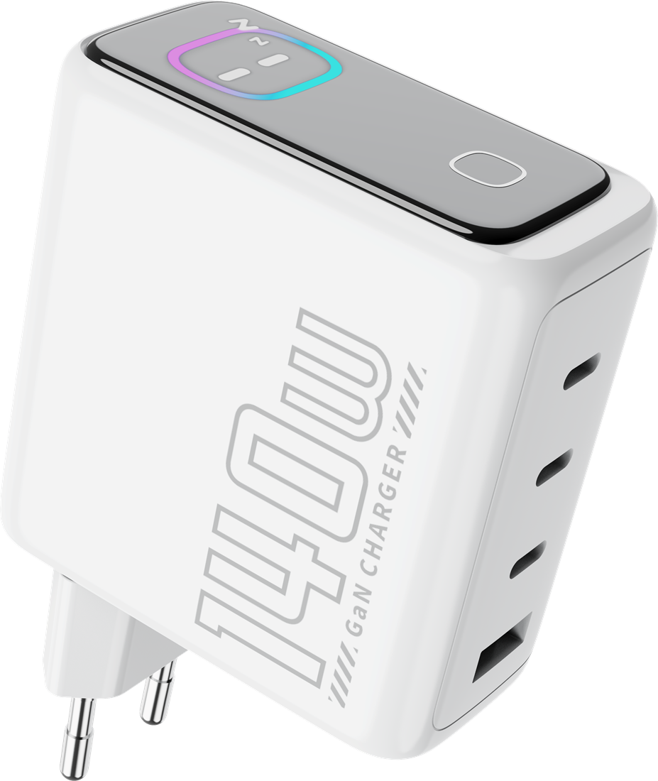 IMG_3460 Xssive 140W PD GaN Fast Charger with Smart Display XSS-AC89 - Wit - Afbeelding 1