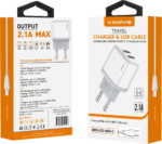 Xssive Duo USB Charger+Cable USB-C 2.1A XSS-AC54-C - White - Afbeelding 3