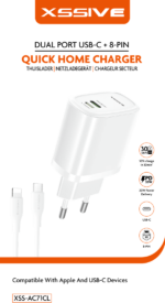 Xssive Quick Dual Port Charger+Cable Type-C to iPhone XSS-AC71CL - Wit - Afbeelding 4