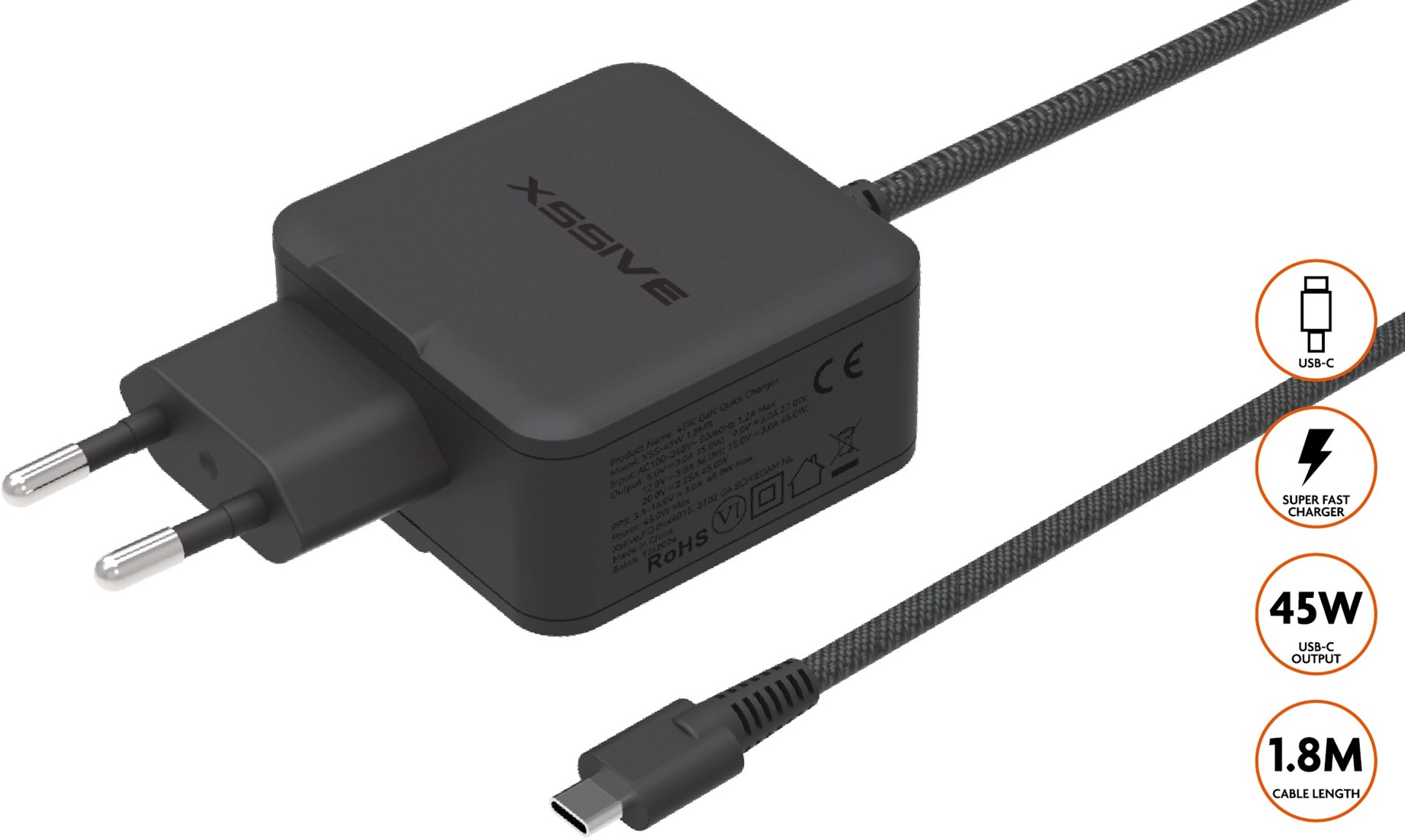IMG_3540 Xssive 45W GAN Super Fast Charging XSS-45W 1.8MB - Zwart - Afbeelding 1